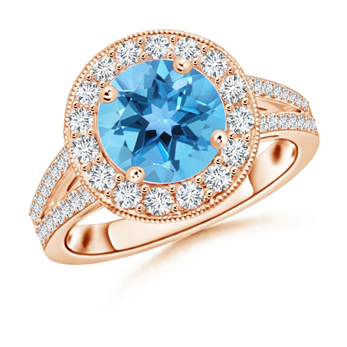 AA - Swiss Blue Topaz / 3.01 CT / 14 KT Rose Gold