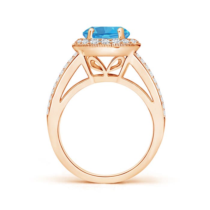 AA - Swiss Blue Topaz / 3.01 CT / 14 KT Rose Gold