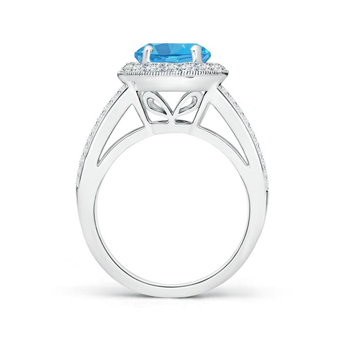 AA - Swiss Blue Topaz / 3.01 CT / 14 KT White Gold