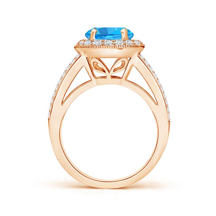 AAA - Swiss Blue Topaz / 3.01 CT / 14 KT Rose Gold