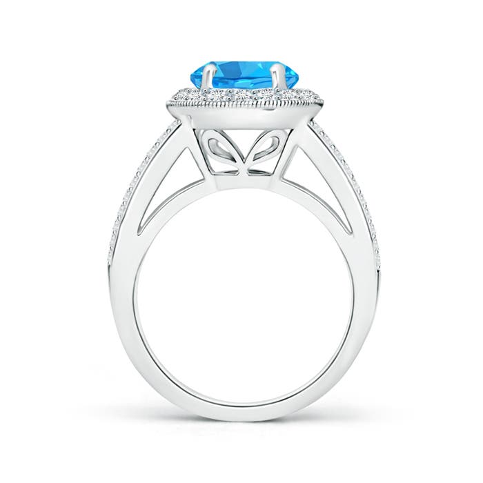 AAA - Swiss Blue Topaz / 3.01 CT / 14 KT White Gold