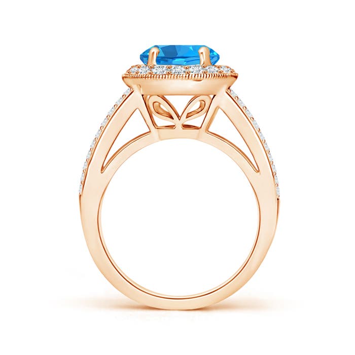 AAAA - Swiss Blue Topaz / 3.01 CT / 14 KT Rose Gold