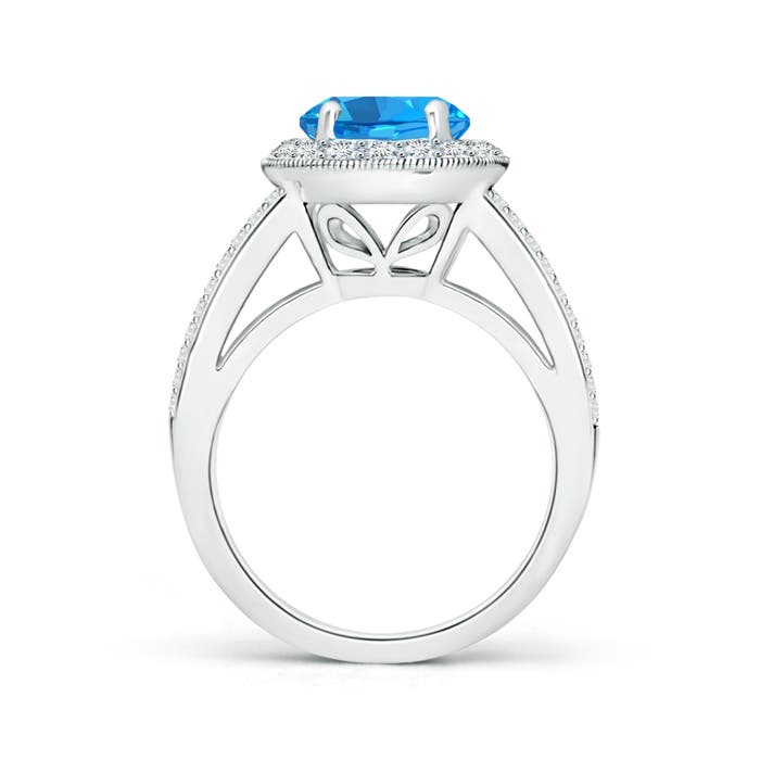 AAAA - Swiss Blue Topaz / 3.01 CT / 14 KT White Gold