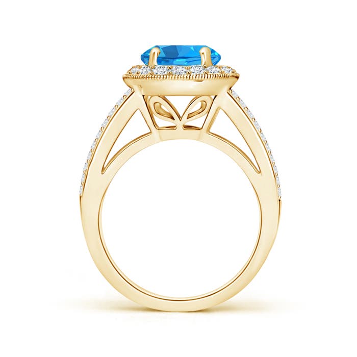 AAAA - Swiss Blue Topaz / 3.01 CT / 14 KT Yellow Gold