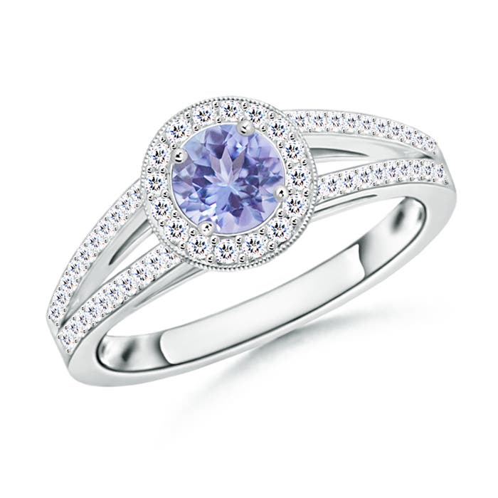 AA - Tanzanite / 0.8 CT / 14 KT White Gold