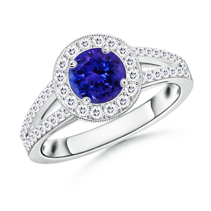 AAAA - Tanzanite / 1.35 CT / 14 KT White Gold