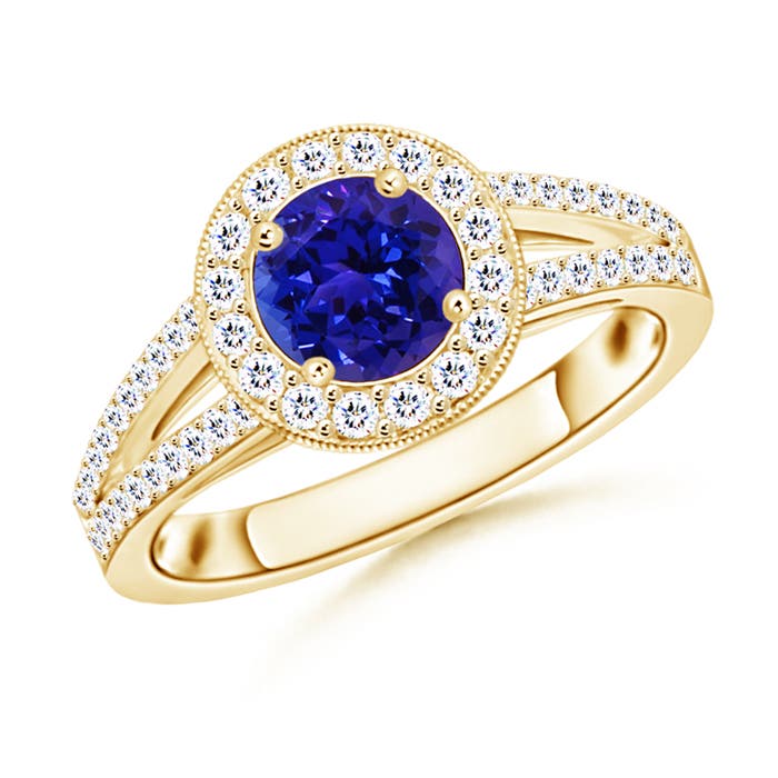 AAAA - Tanzanite / 1.35 CT / 14 KT Yellow Gold