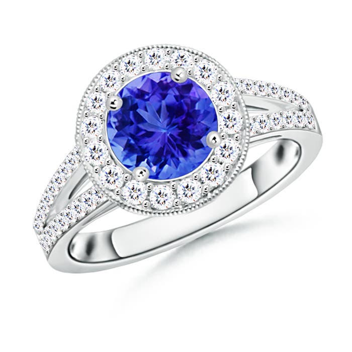 AAA - Tanzanite / 2.04 CT / 14 KT White Gold