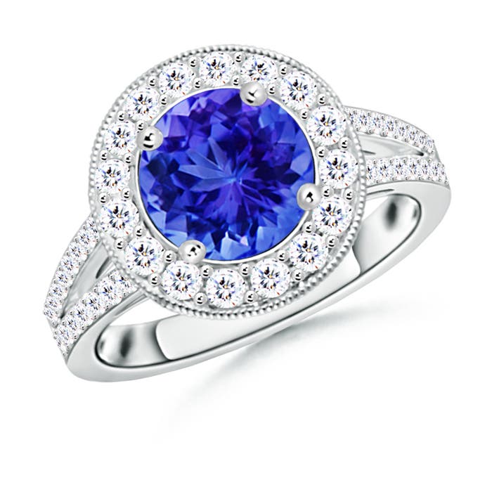 AAA - Tanzanite / 2.46 CT / 14 KT White Gold