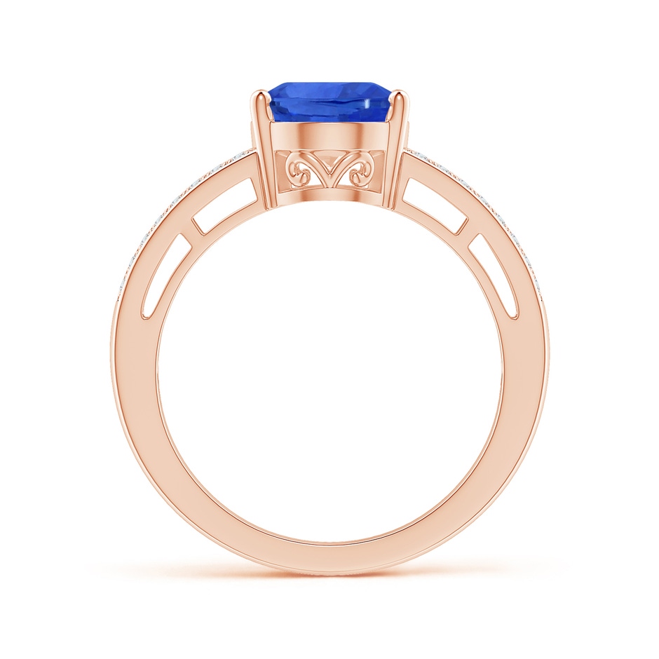 10.04x7.99x5.05mm AAAA GIA Certified Twin Shank Oval Blue Sapphire Ring with Diamonds in 18K Rose Gold side 199