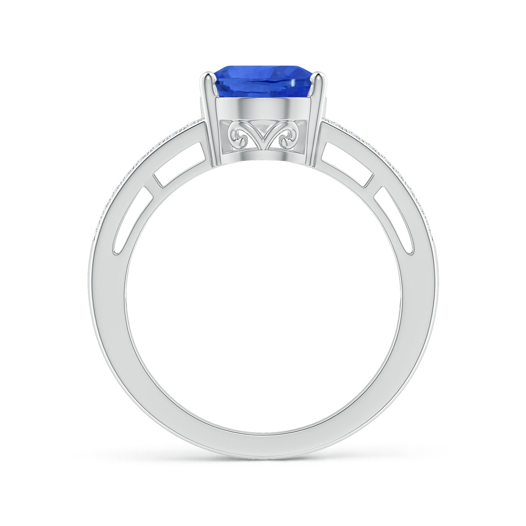 10.04x7.99x5.05mm AAAA GIA Certified Twin Shank Oval Blue Sapphire Ring with Diamonds in White Gold - side 199