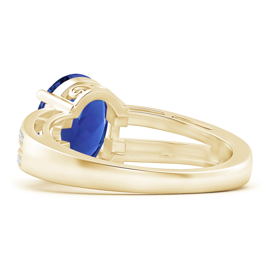 10.04x7.99x5.05mm AAAA GIA Certified Twin Shank Oval Blue Sapphire Ring with Diamonds in Yellow Gold side 399
