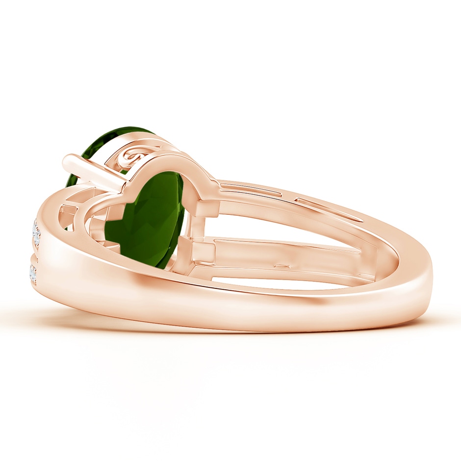 9.78x7.73x4.46mm AAA GIA Certified Solitaire Oval Tourmaline Split Shank Ring in 18K Rose Gold side 399