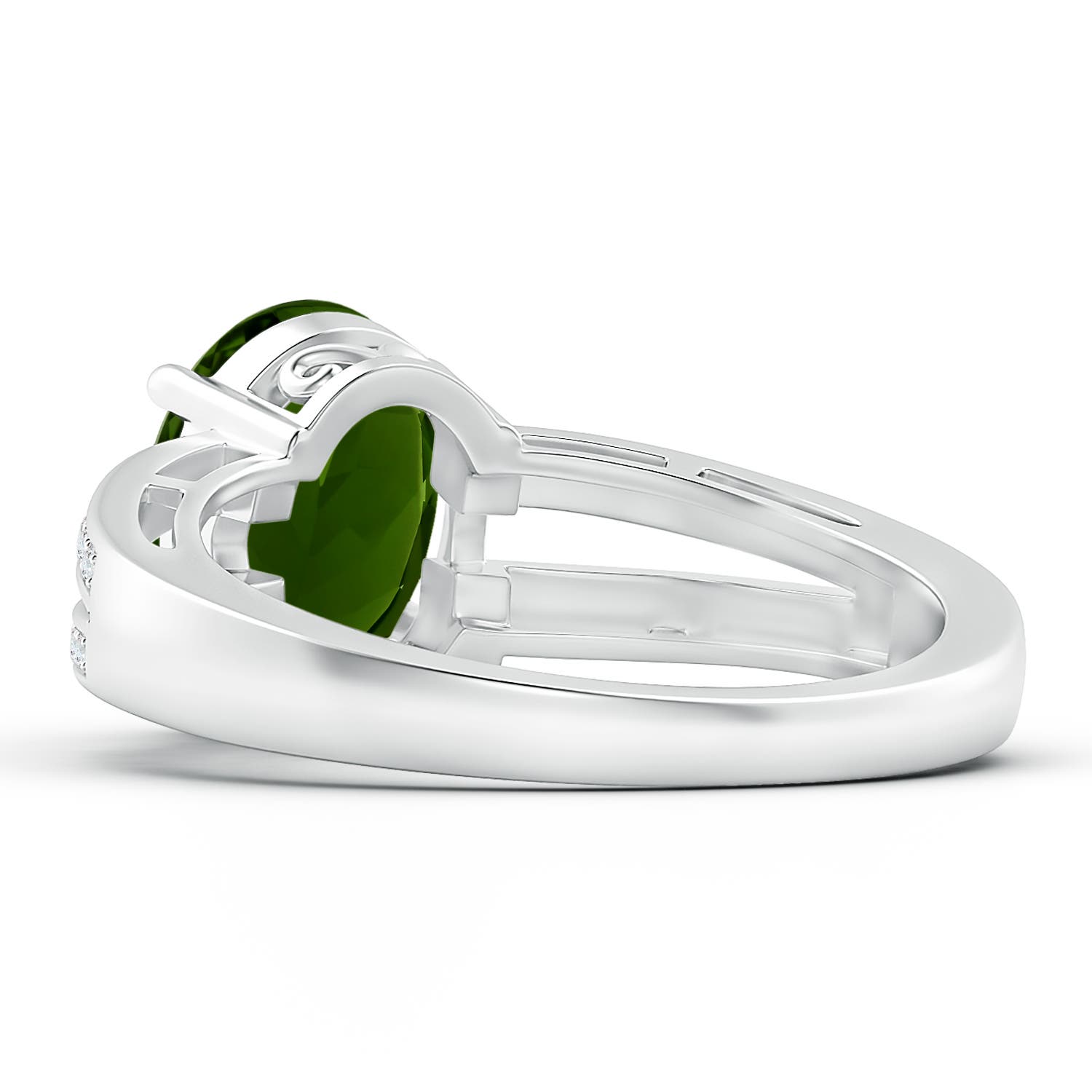 9.78x7.73x4.46mm AAA GIA Certified Solitaire Oval Tourmaline Split Shank Ring in White Gold - side 5