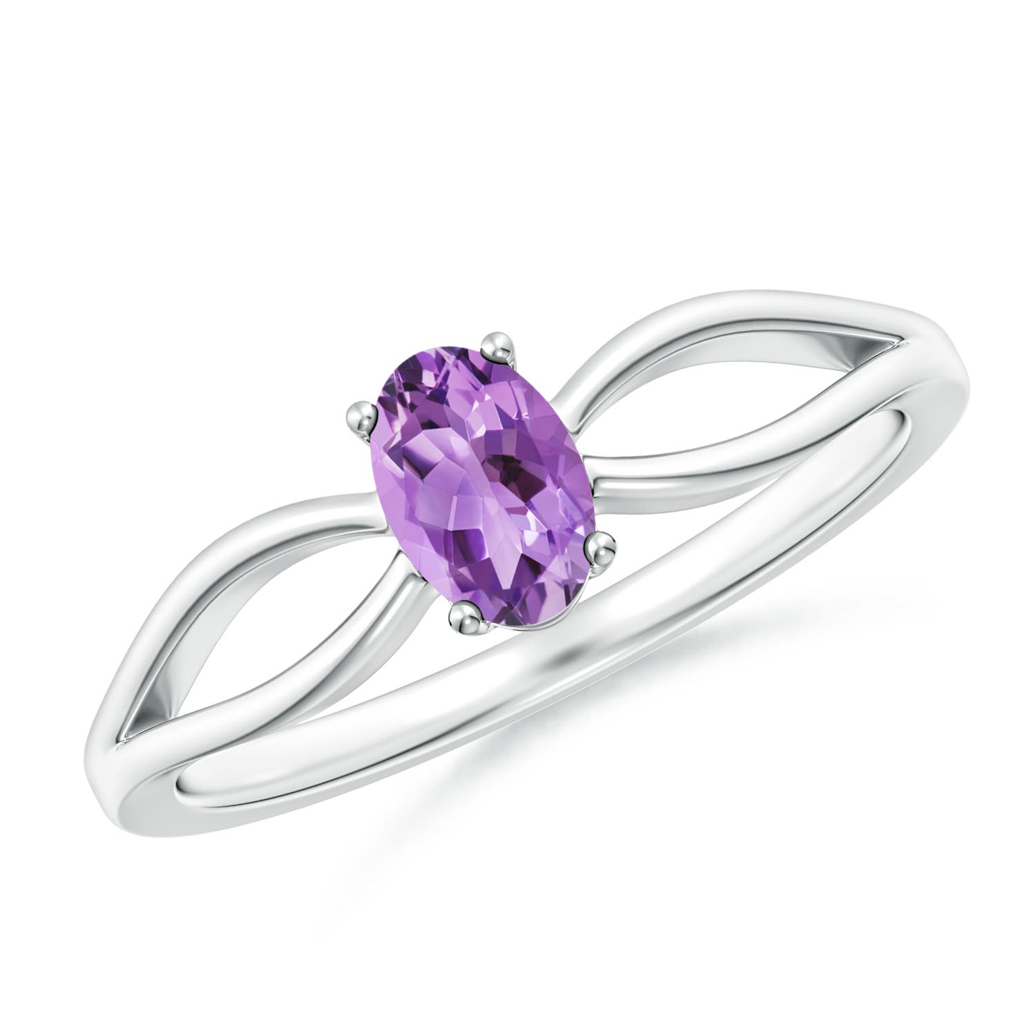 A - Amethyst / 0.4 CT / 14 KT White Gold