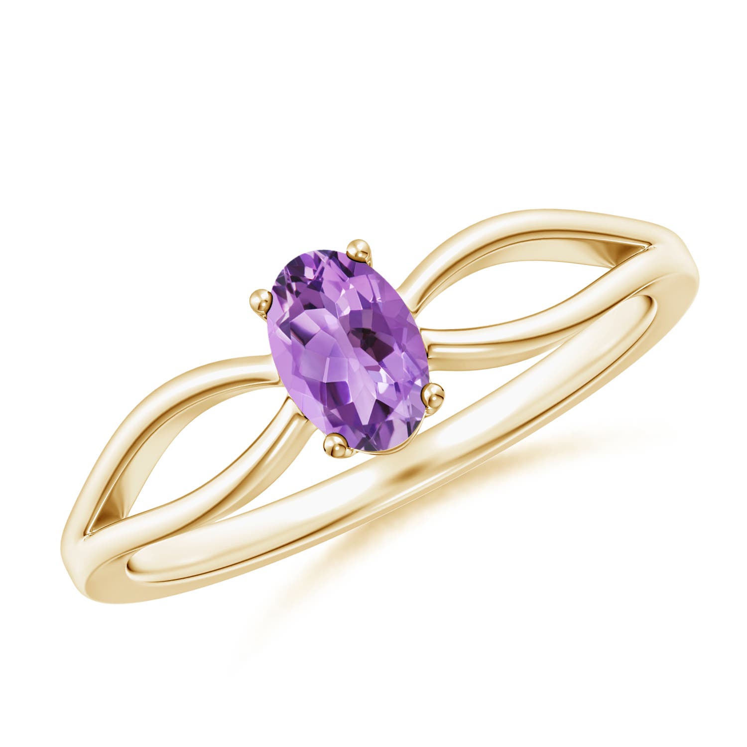 A - Amethyst / 0.4 CT / 14 KT Yellow Gold