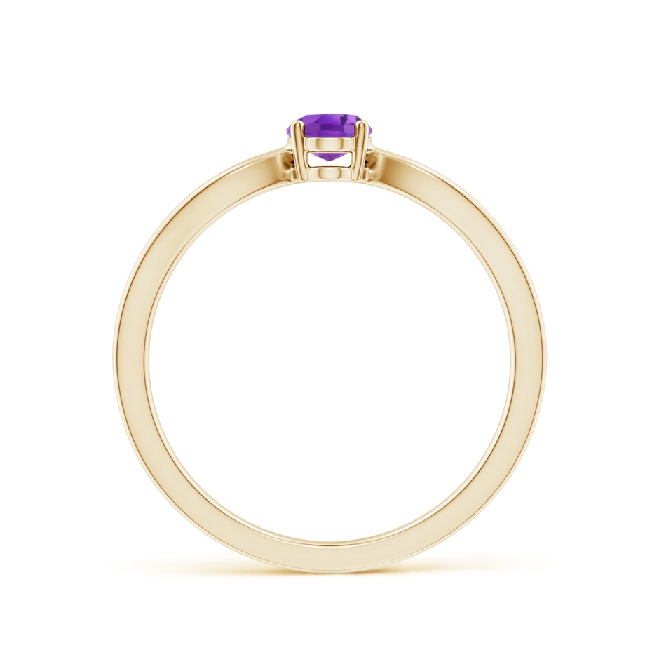 6x4mm AA Prong-Set Solitaire Amethyst Split Shank Ring in Yellow Gold side1