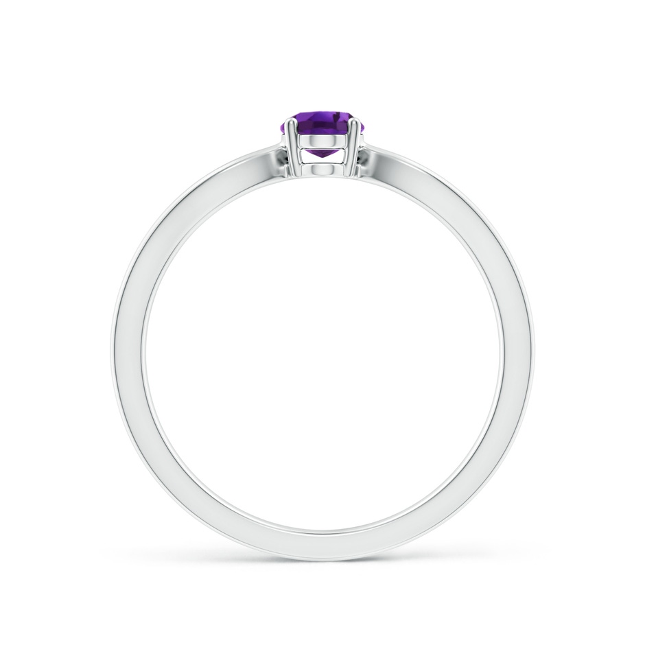 6x4mm AAAA Prong-Set Solitaire Amethyst Split Shank Ring in P950 Platinum side1