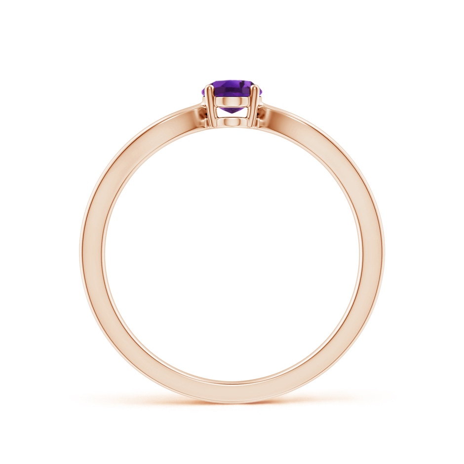 6x4mm AAAA Prong-Set Solitaire Amethyst Split Shank Ring in Rose Gold side1