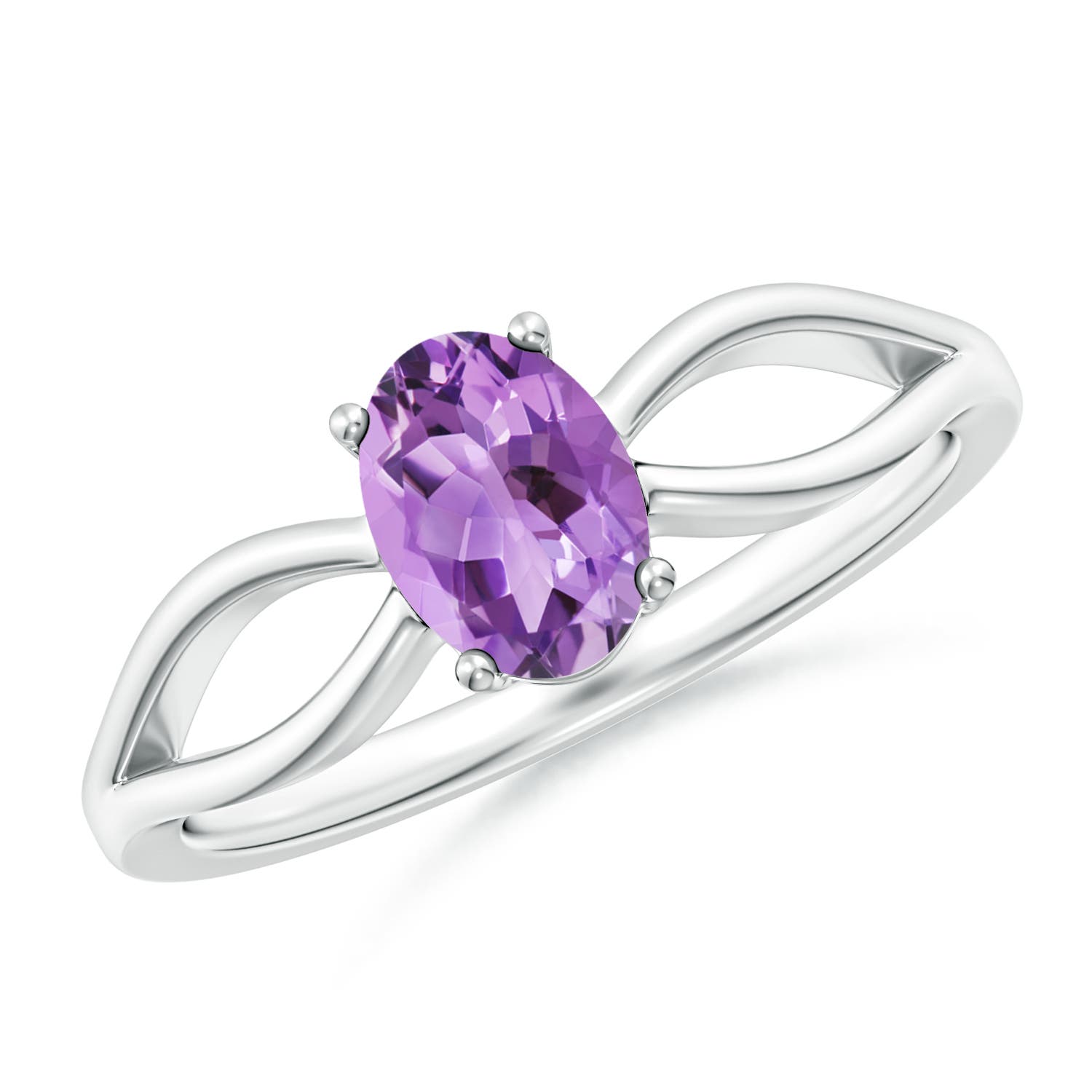 A - Amethyst / 0.7 CT / 14 KT White Gold