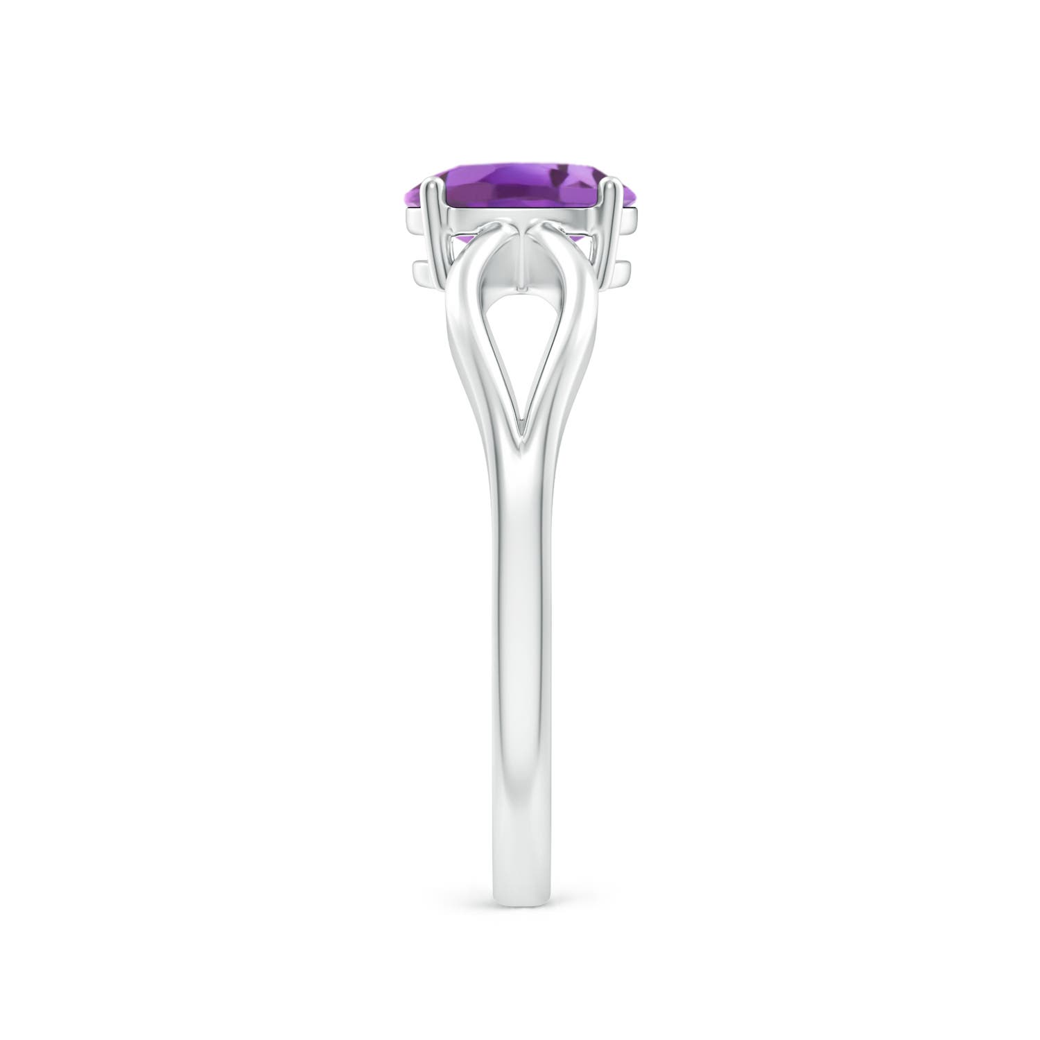 A - Amethyst / 0.7 CT / 14 KT White Gold