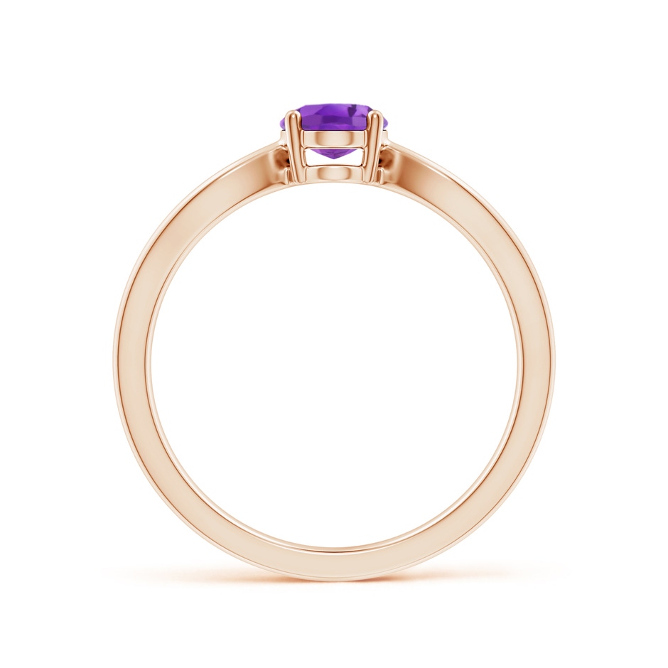 7x5mm AA Prong-Set Solitaire Amethyst Split Shank Ring in Rose Gold side1