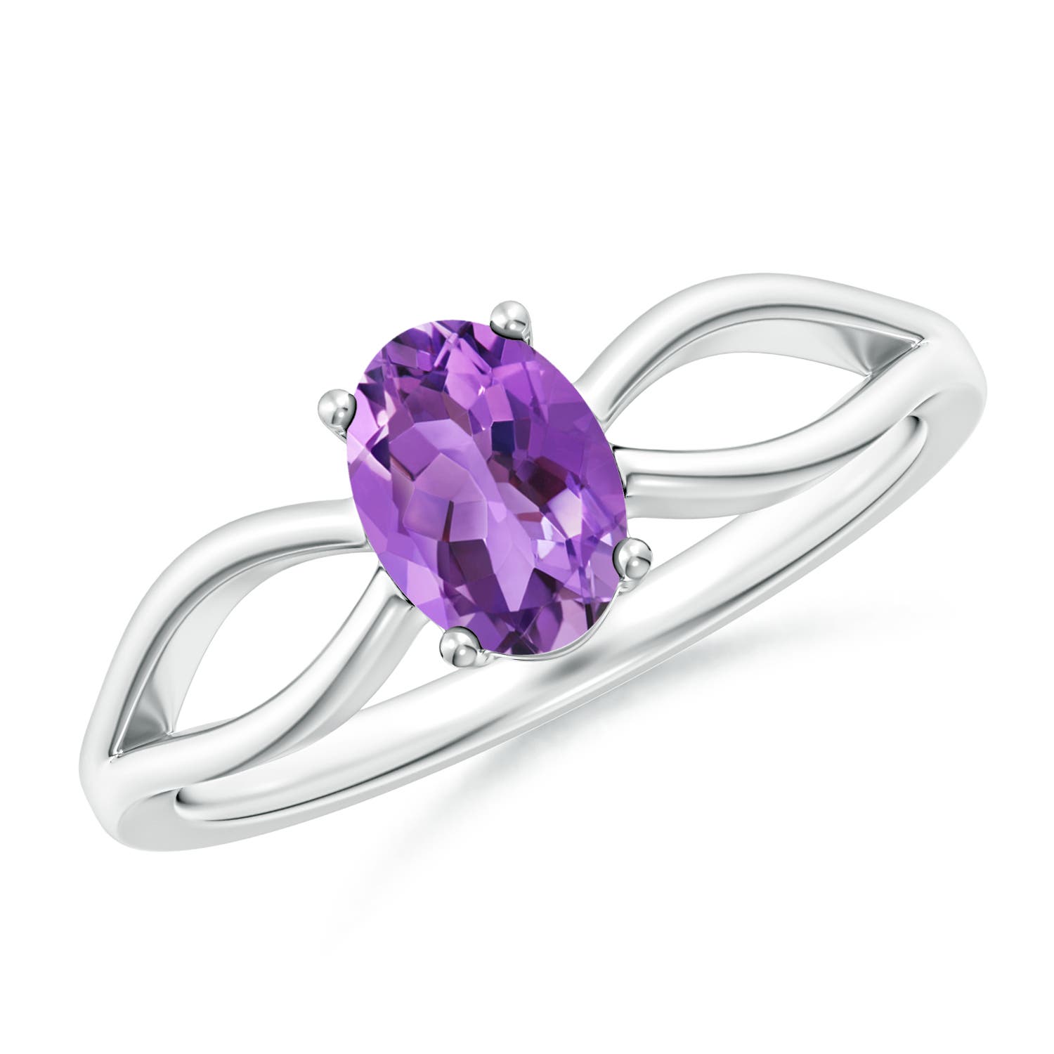 AA - Amethyst / 0.7 CT / 14 KT White Gold