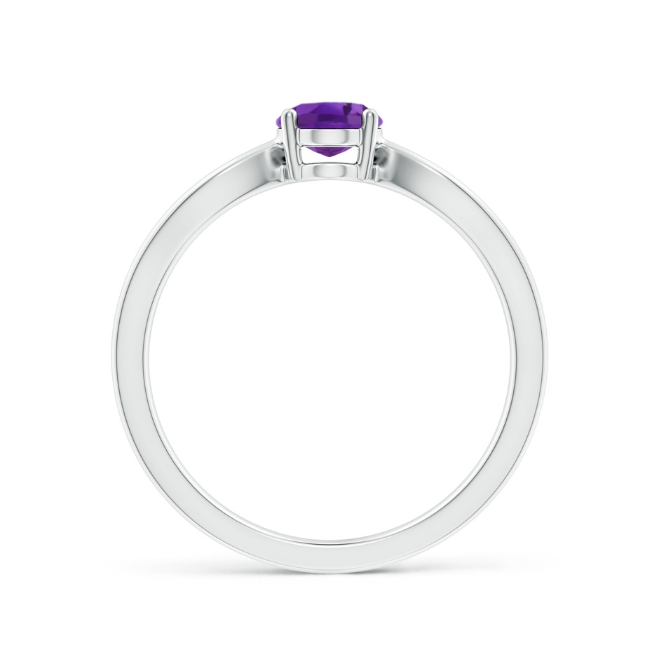 7x5mm AAA Prong-Set Solitaire Amethyst Split Shank Ring in P950 Platinum side1
