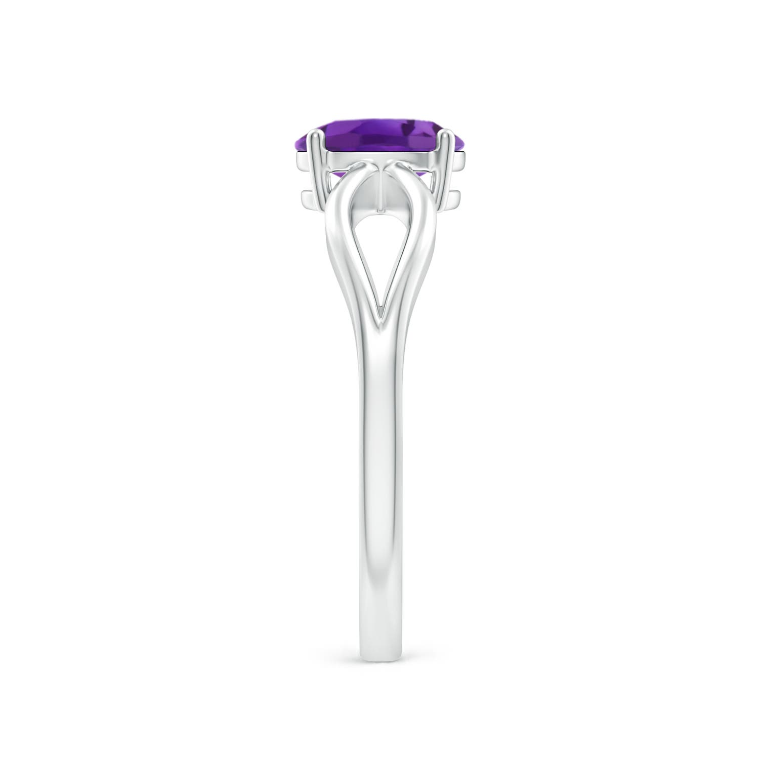 AAA - Amethyst / 0.7 CT / 14 KT White Gold