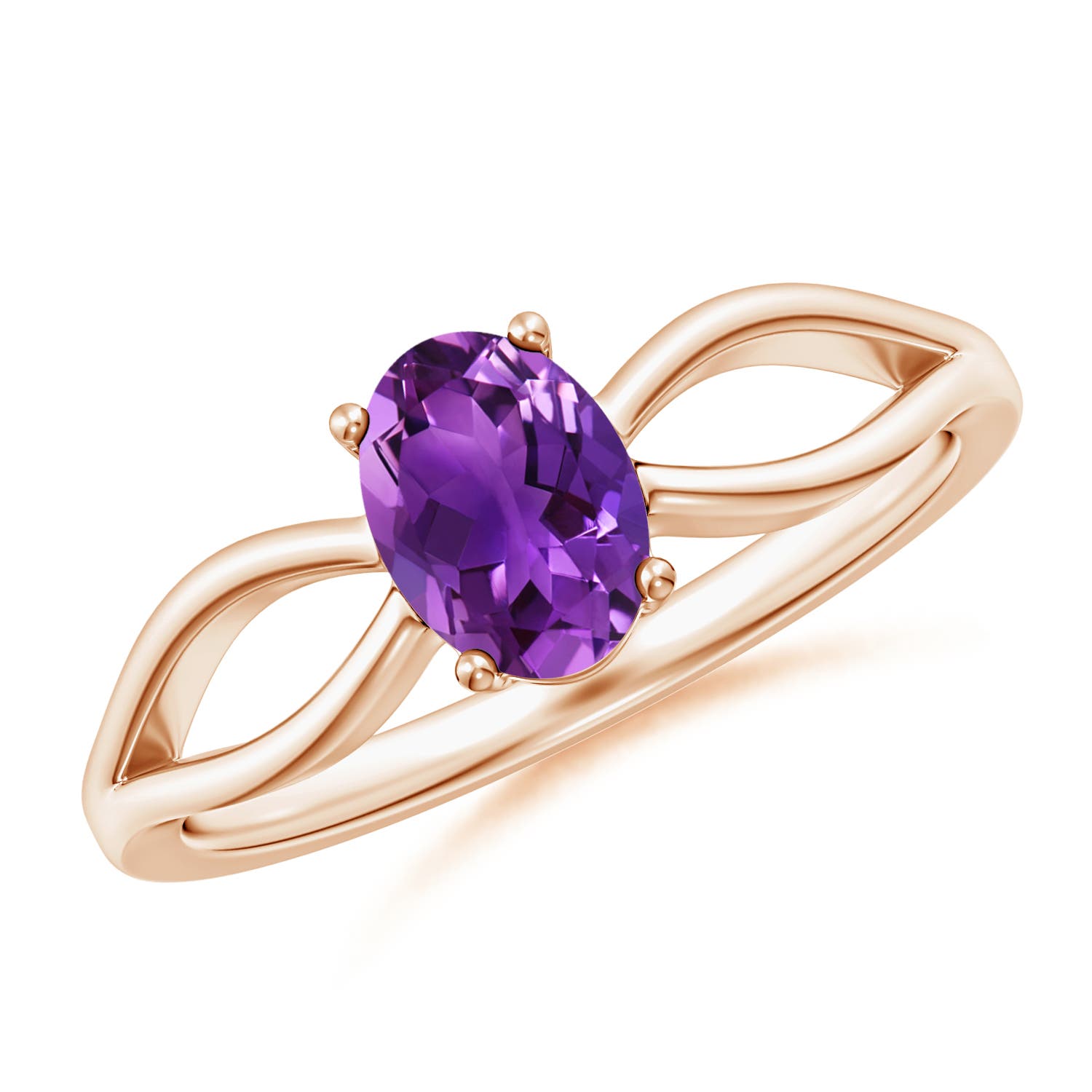 AAAA - Amethyst / 0.7 CT / 14 KT Rose Gold