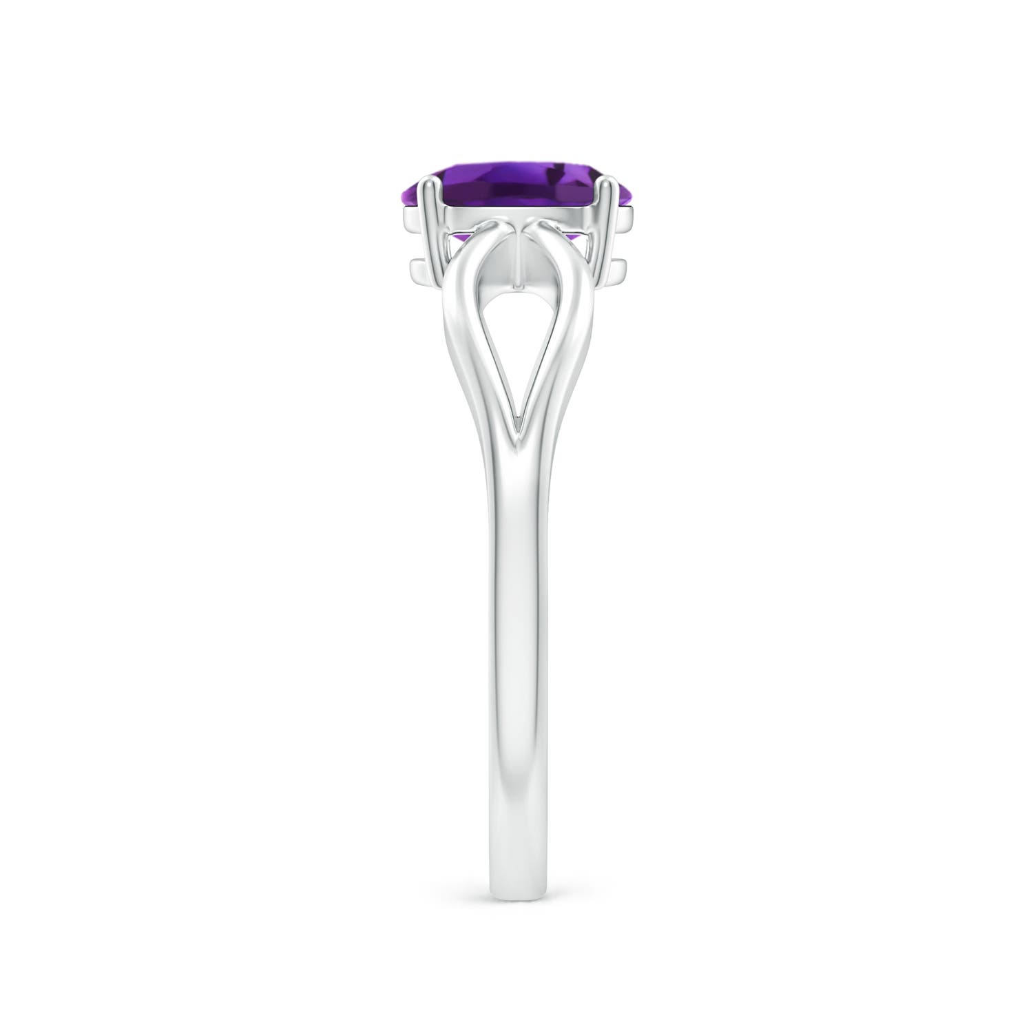 AAAA - Amethyst / 0.7 CT / 14 KT White Gold