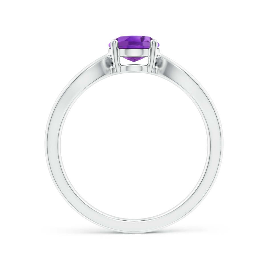 8x6mm AA Prong-Set Solitaire Amethyst Split Shank Ring in White Gold side1