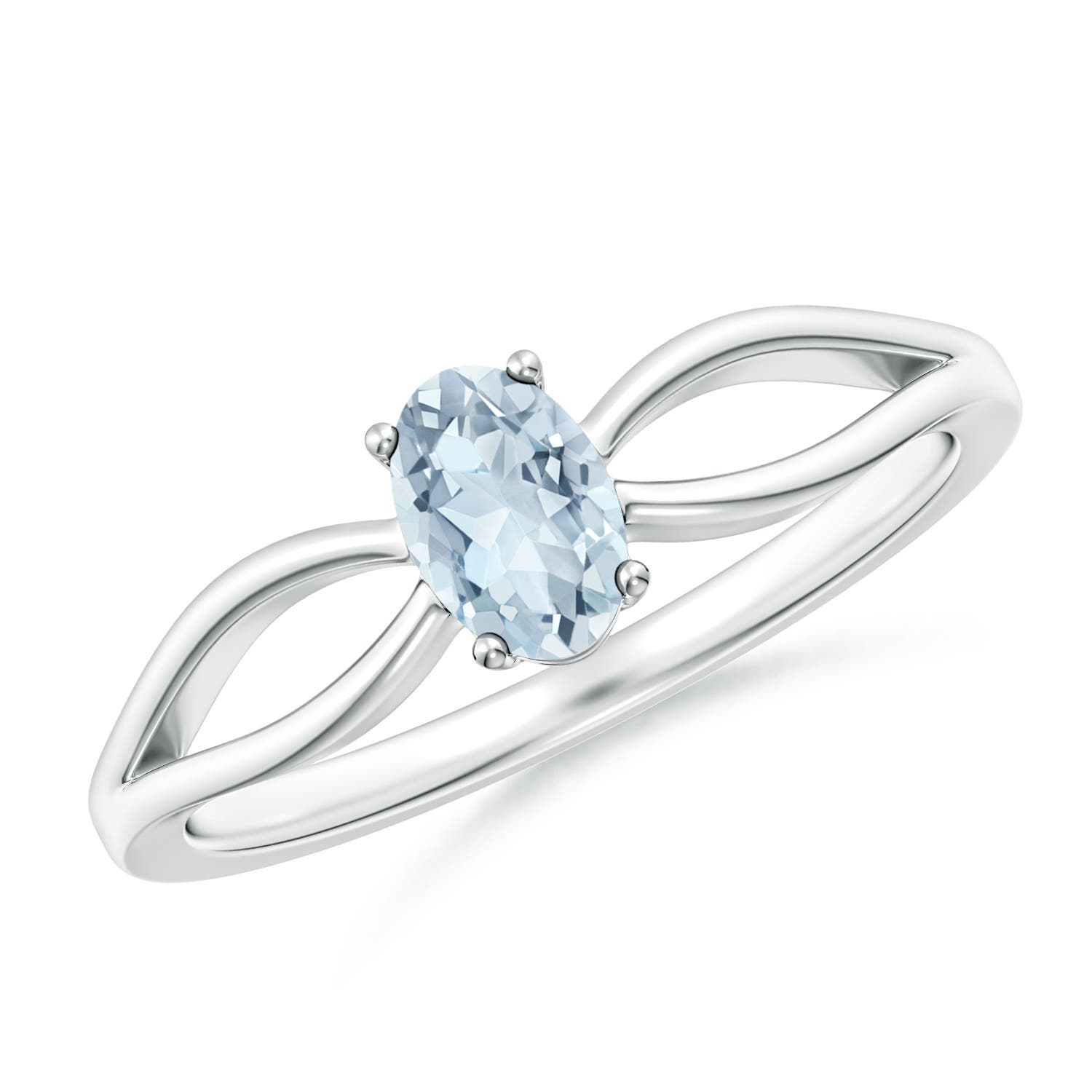 A - Aquamarine / 0.4 CT / 14 KT White Gold