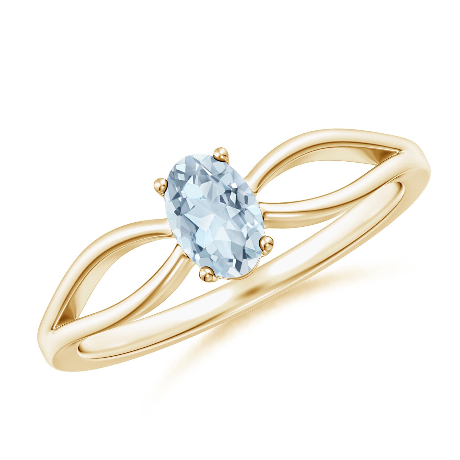 A - Aquamarine / 0.4 CT / 14 KT Yellow Gold