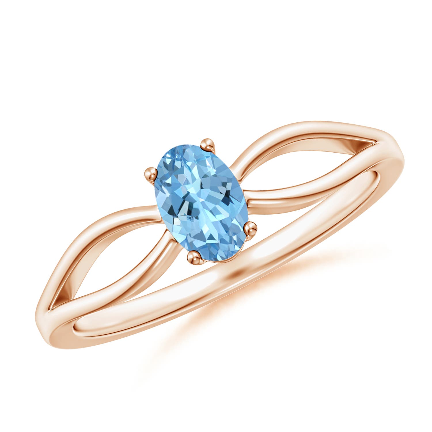 AAAA - Aquamarine / 0.4 CT / 14 KT Rose Gold