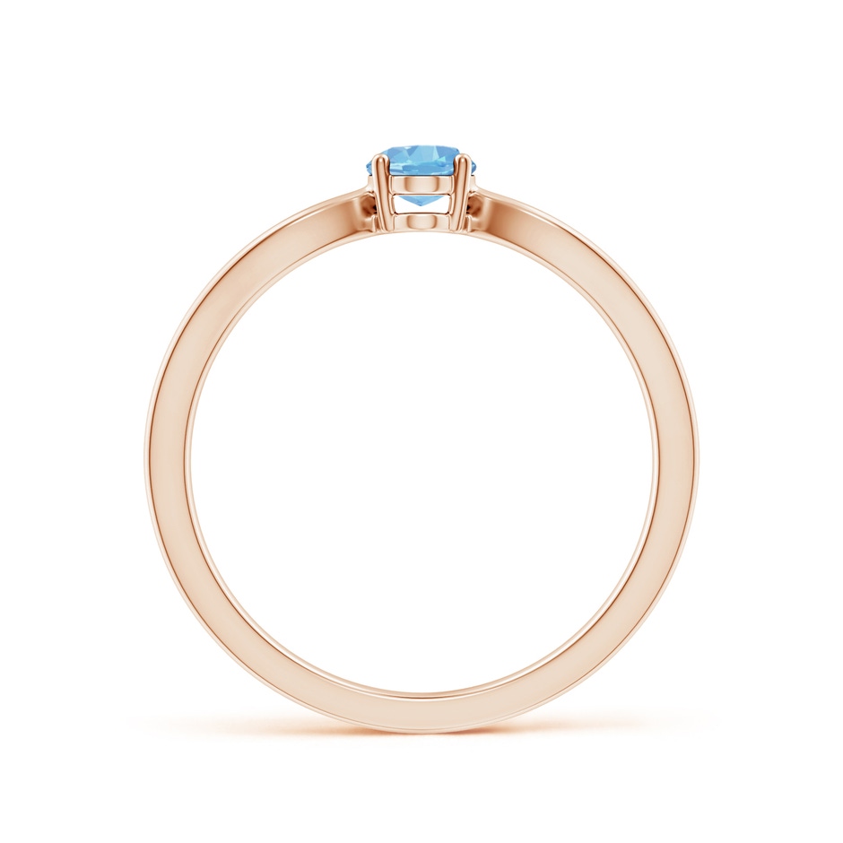 6x4mm AAAA Prong-Set Solitaire Aquamarine Split Shank Ring in Rose Gold side-1