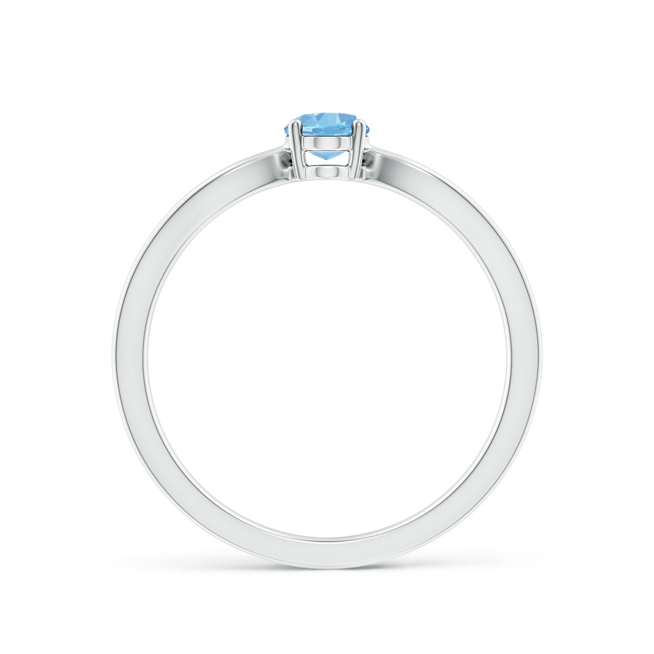 6x4mm AAAA Prong-Set Solitaire Aquamarine Split Shank Ring in White Gold side-1