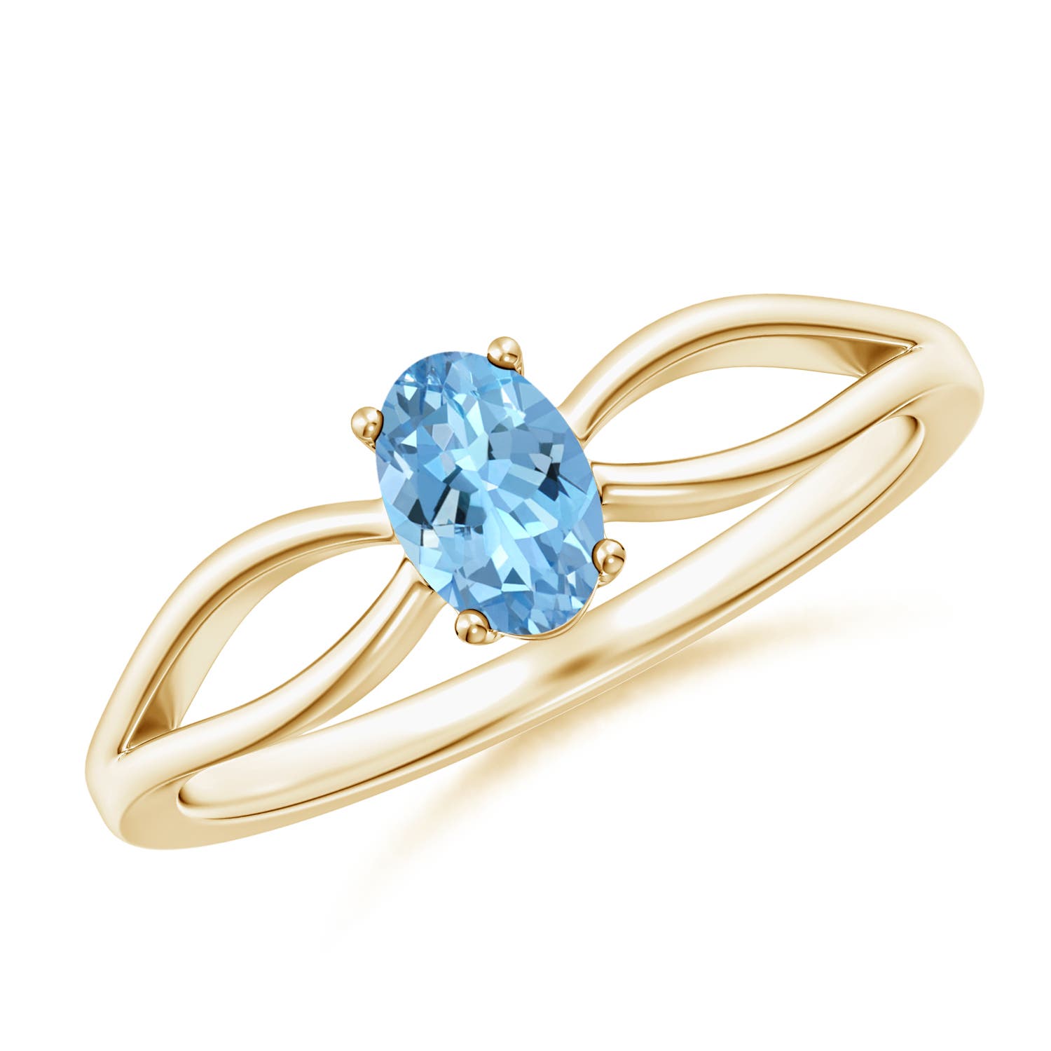 AAAA - Aquamarine / 0.4 CT / 14 KT Yellow Gold