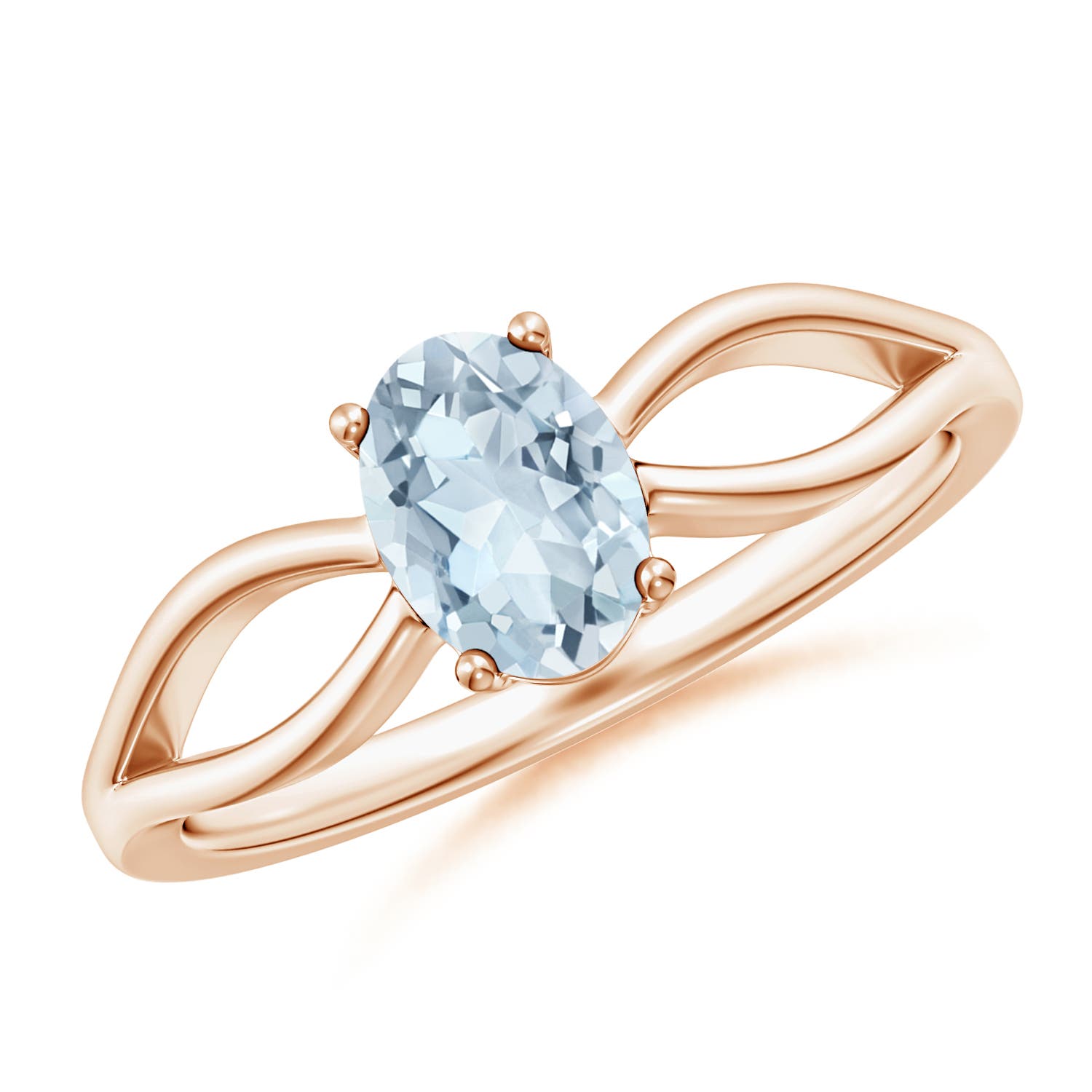 A - Aquamarine / 0.6 CT / 14 KT Rose Gold