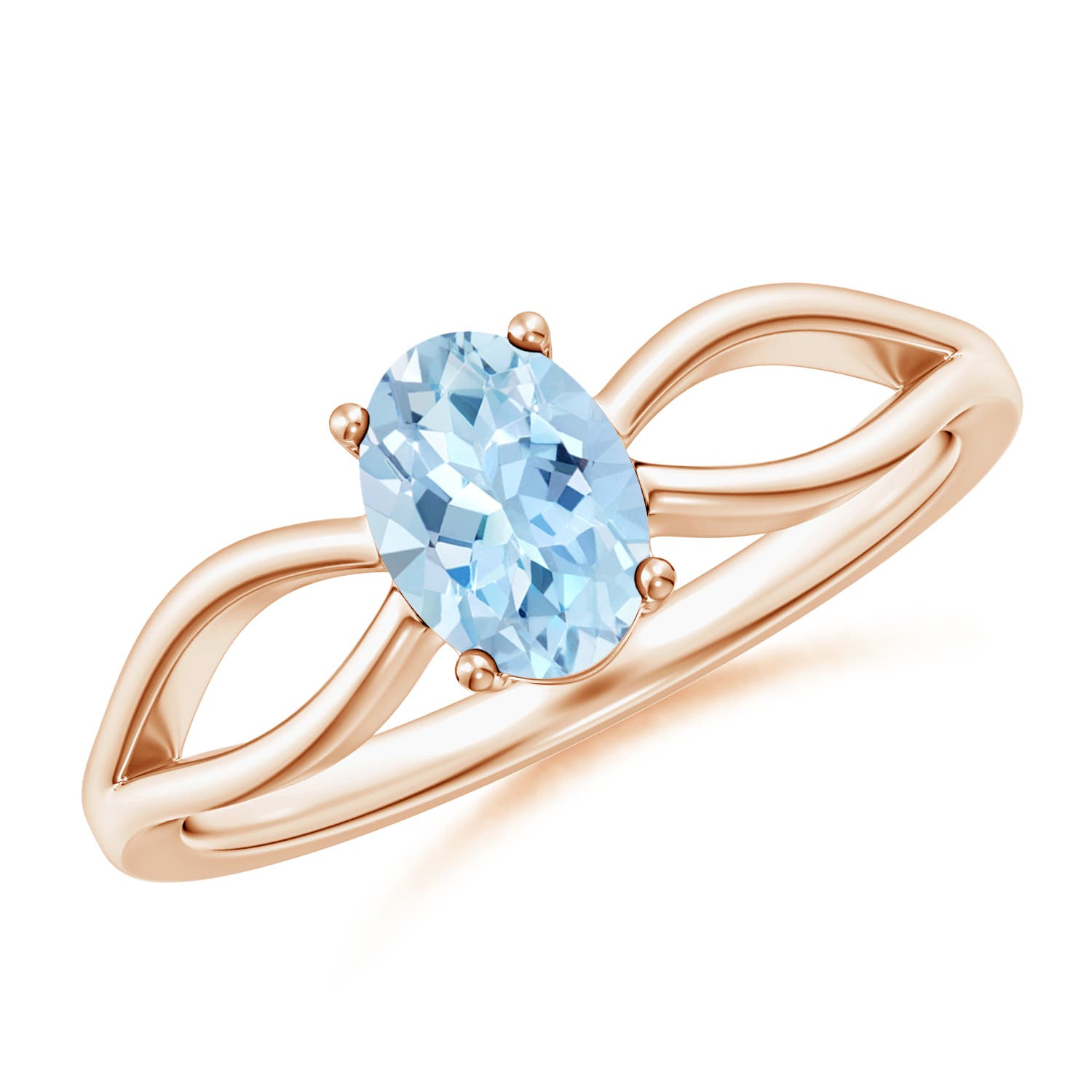 AAA - Aquamarine / 0.6 CT / 14 KT Rose Gold