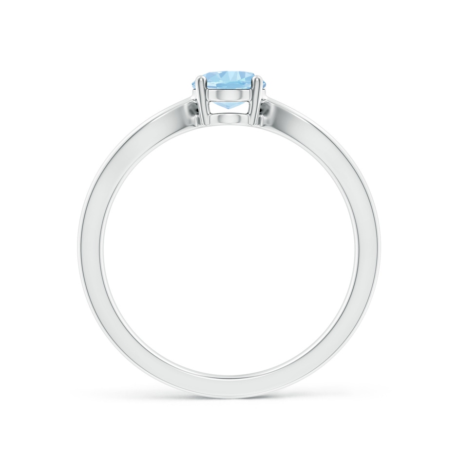 7x5mm AAA Prong-Set Solitaire Aquamarine Split Shank Ring in White Gold side-1