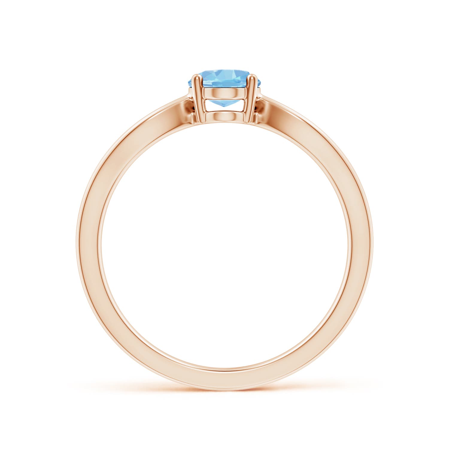 AAAA - Aquamarine / 0.6 CT / 14 KT Rose Gold