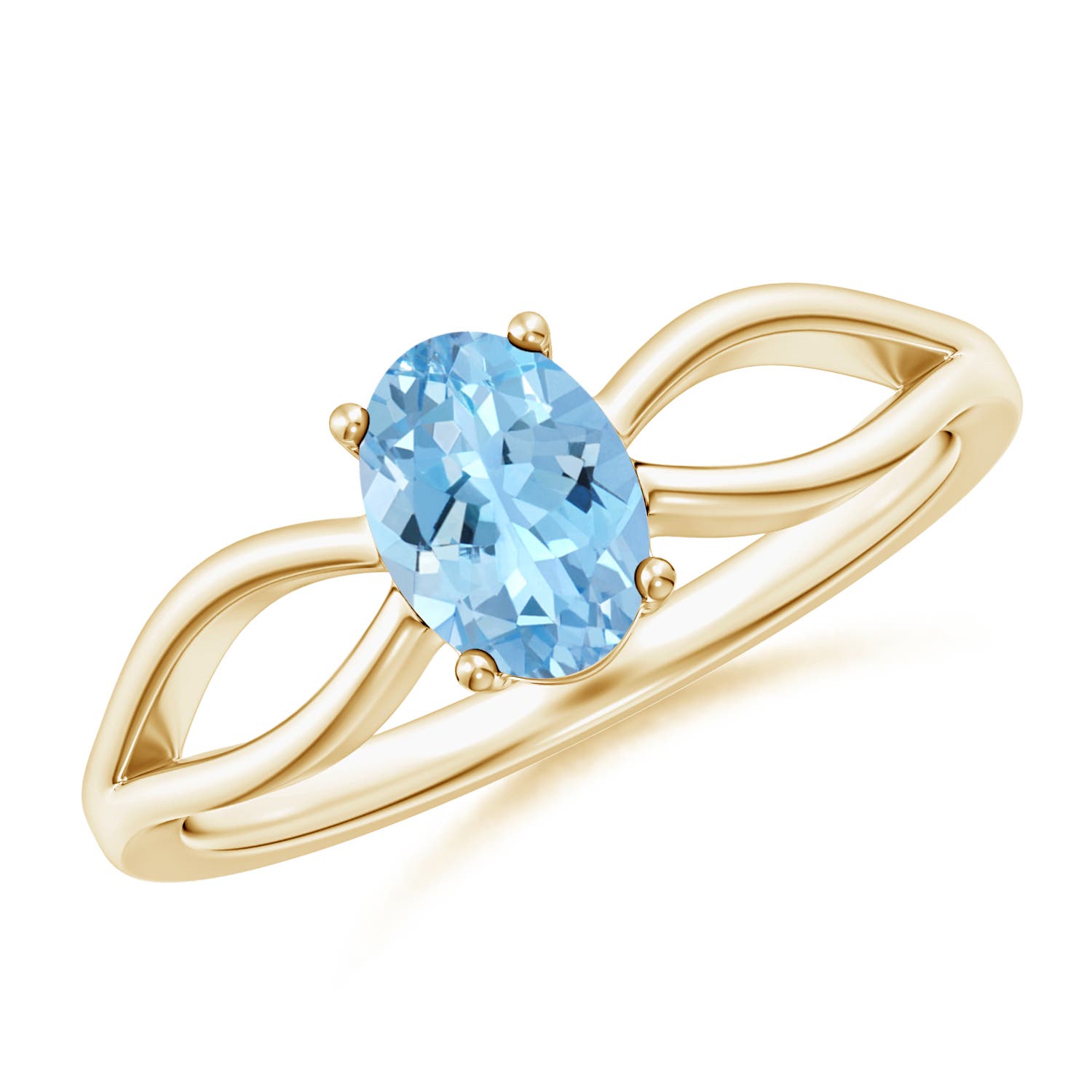 AAAA - Aquamarine / 0.6 CT / 14 KT Yellow Gold