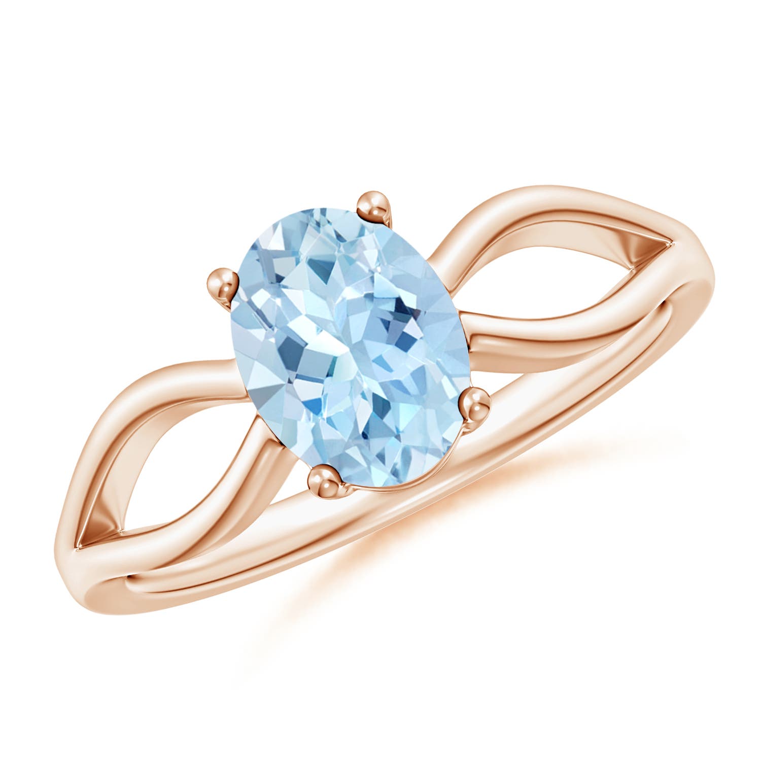 AAA - Aquamarine / 1 CT / 14 KT Rose Gold