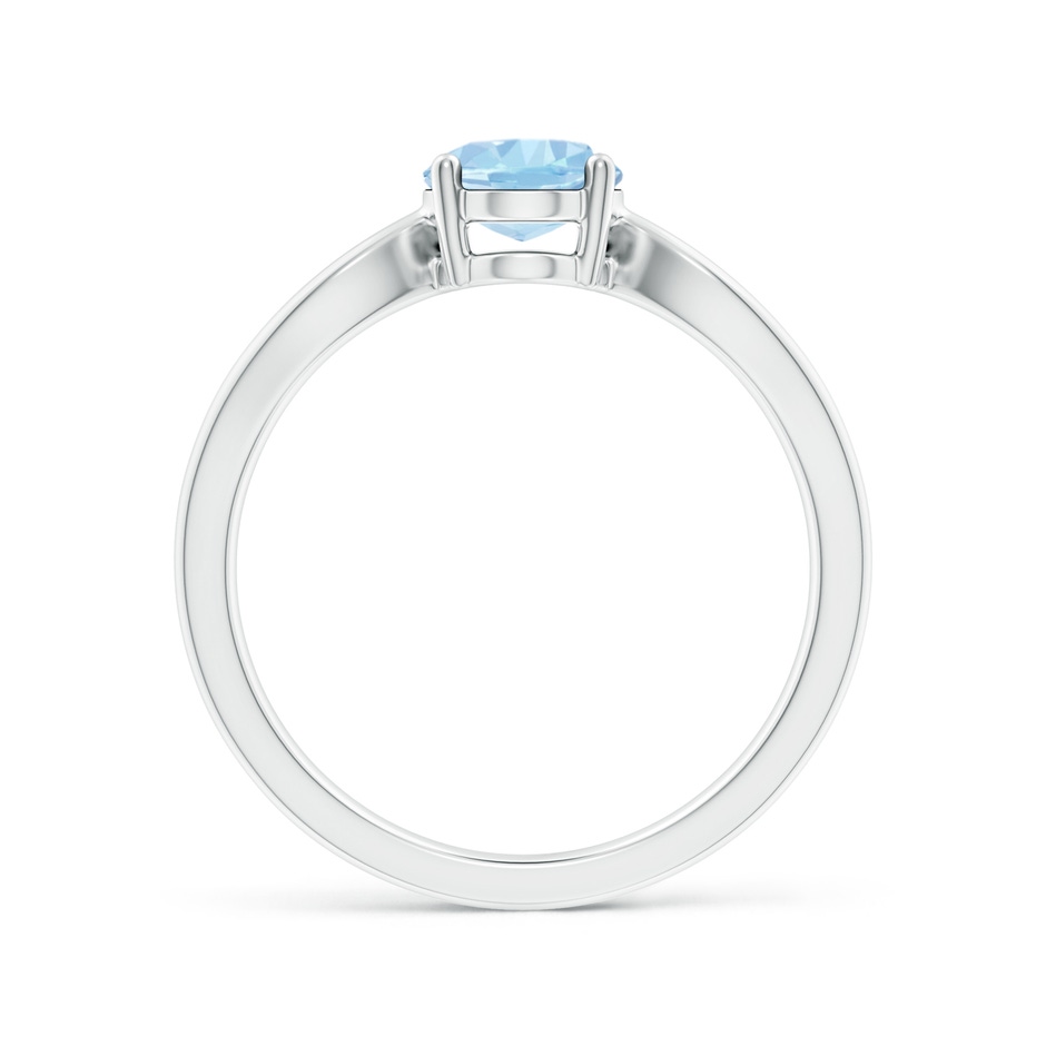8x6mm AAA Prong-Set Solitaire Aquamarine Split Shank Ring in White Gold side-1