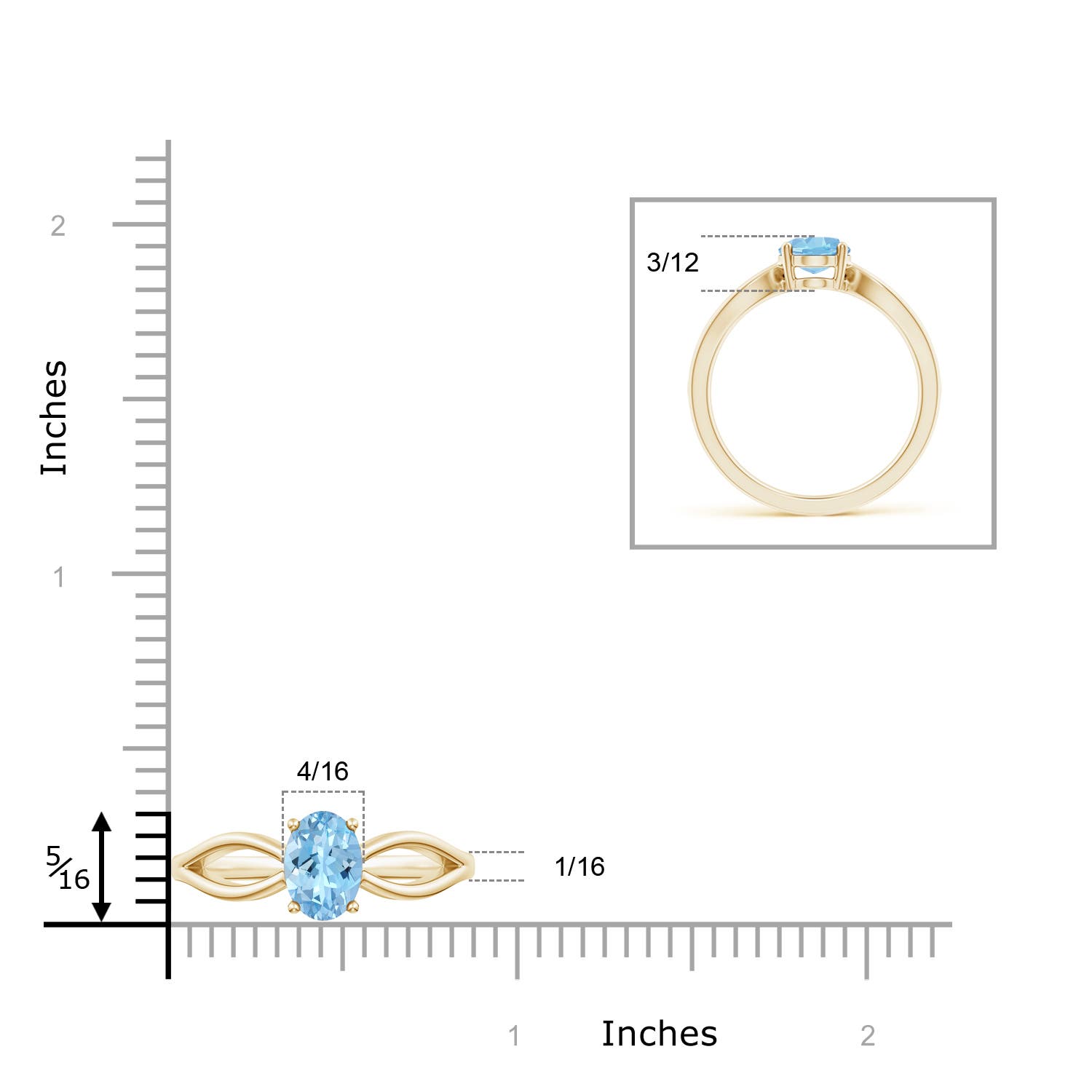 AAAA - Aquamarine / 1 CT / 14 KT Yellow Gold