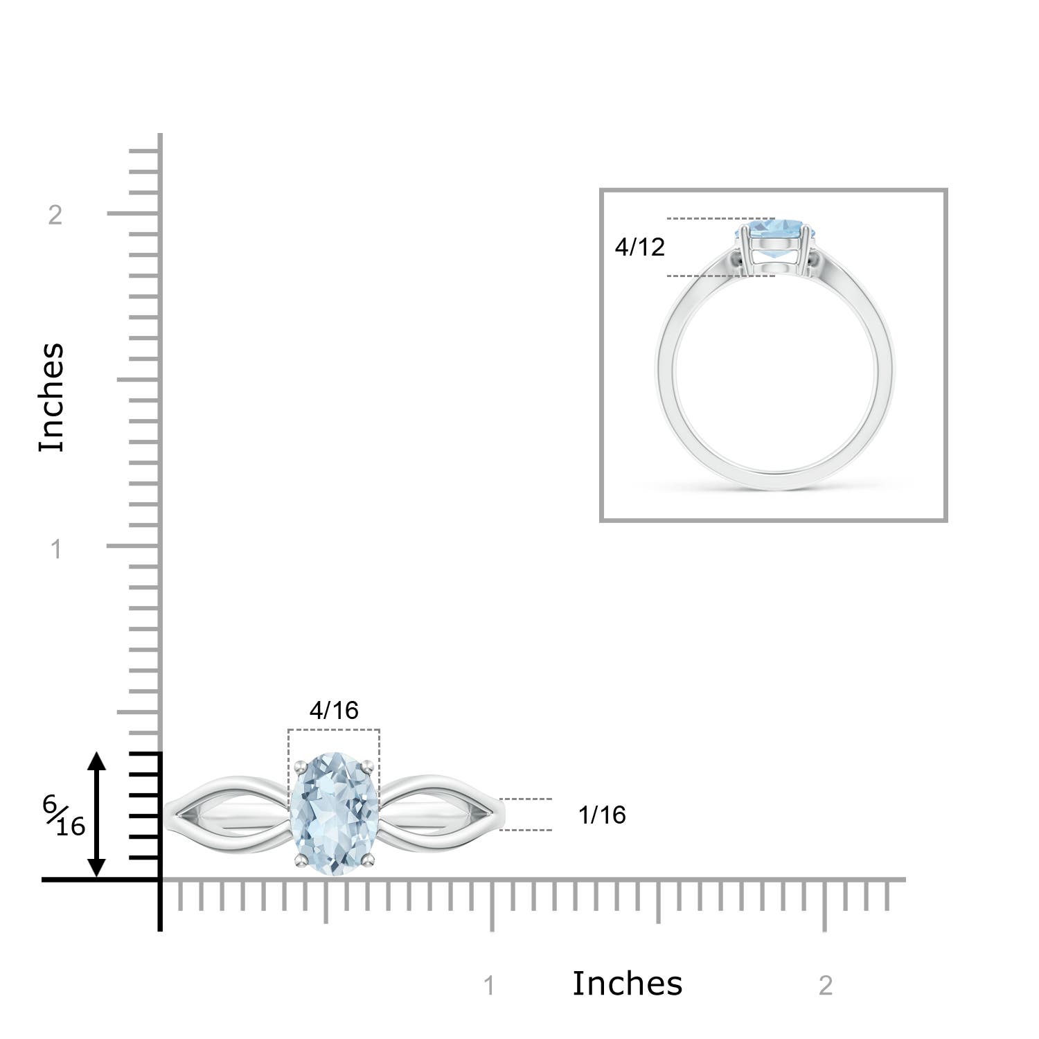 A - Aquamarine / 1.5 CT / 14 KT White Gold