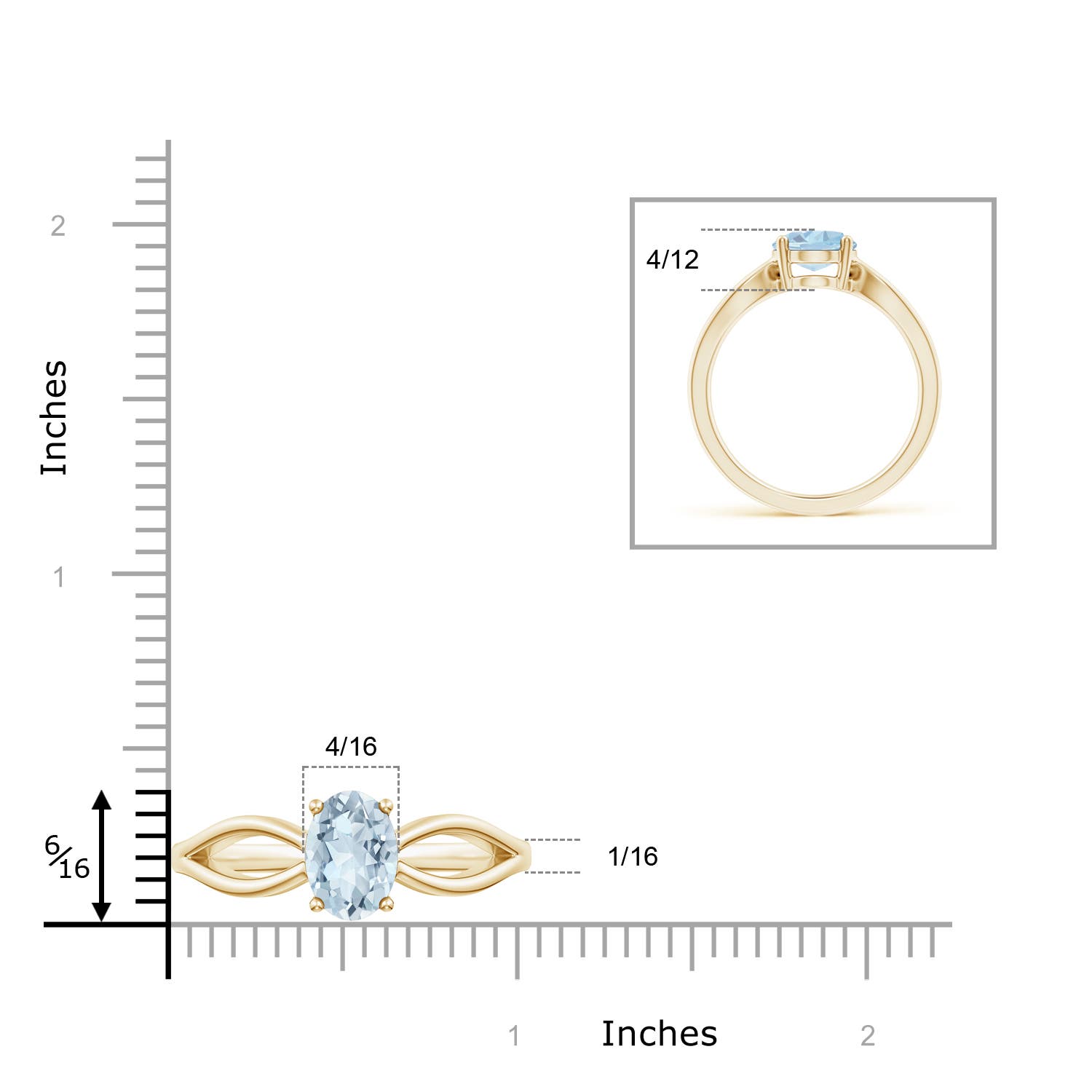 A - Aquamarine / 1.5 CT / 14 KT Yellow Gold