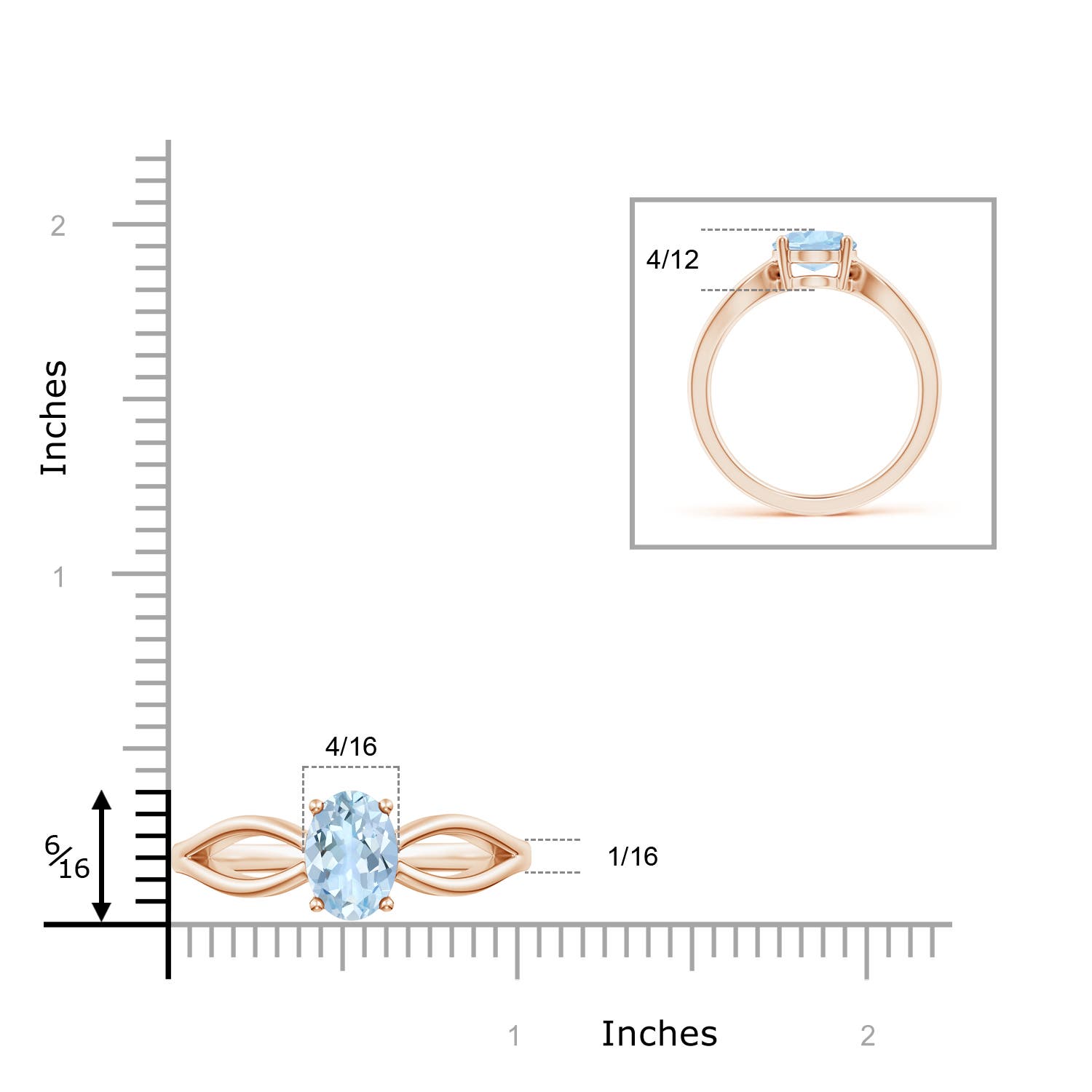 AA - Aquamarine / 1.5 CT / 14 KT Rose Gold