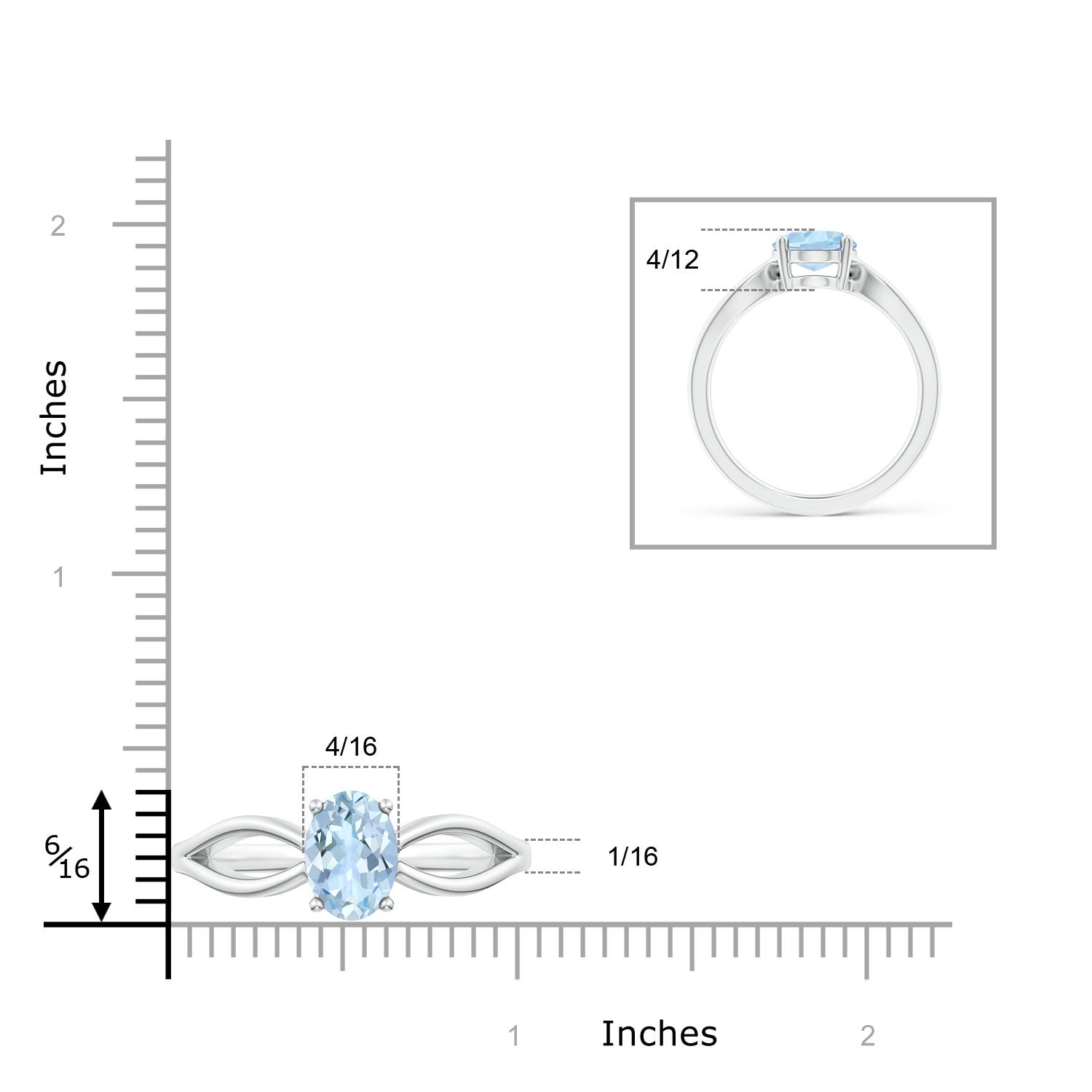 AA - Aquamarine / 1.5 CT / 14 KT White Gold